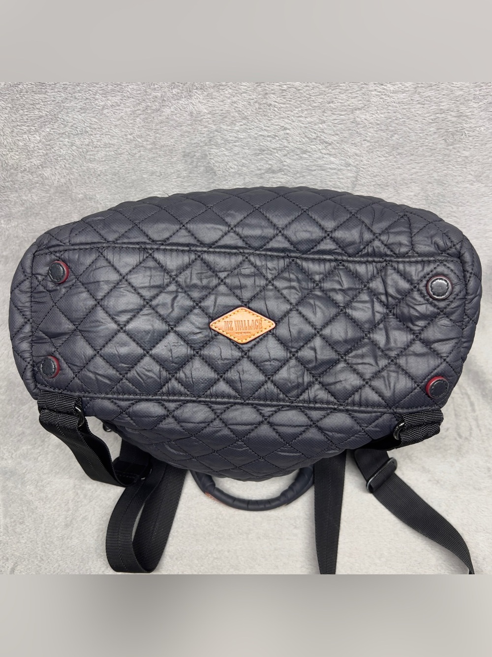 MZ Wallace Metro Convertible Backpack Tote Black Quilted Nylon Shoulder Bag - Picture 4 of 12